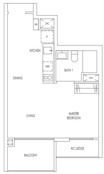 1BR-A1-463sqft 1BR-A1-463sqft